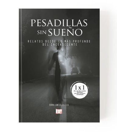 Portada de un libro titulado "Pesadillas sin sueño" en blanco y negro.